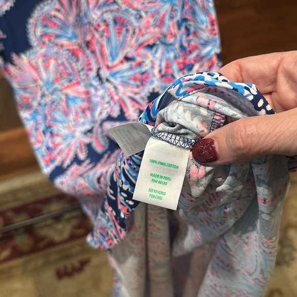 Lilly Pulitzer sleeveless shift with belt. Size XL Navy blue/pink/white - Picture 4 of 4